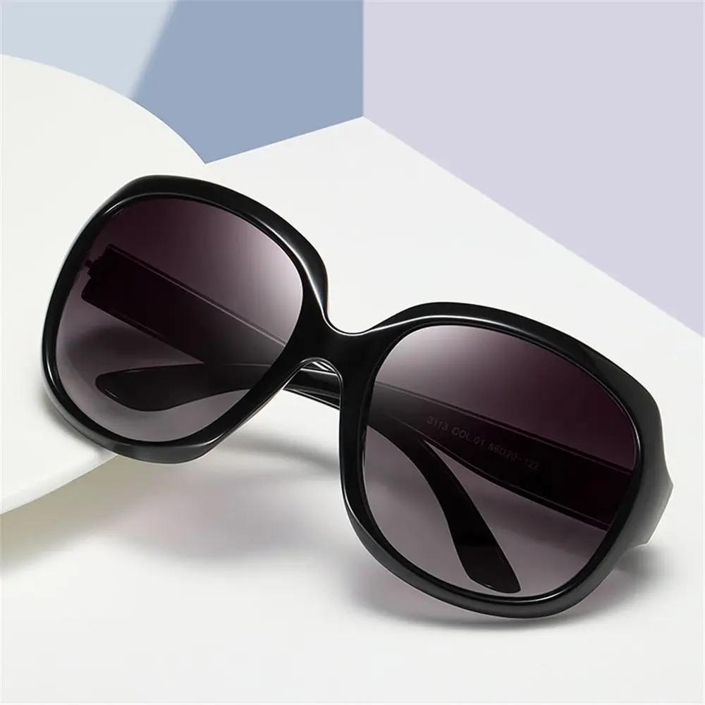Lunettes de soleil polarisées pour femmes, carrées UV 400, Vintage, monture elliptique, surdimension