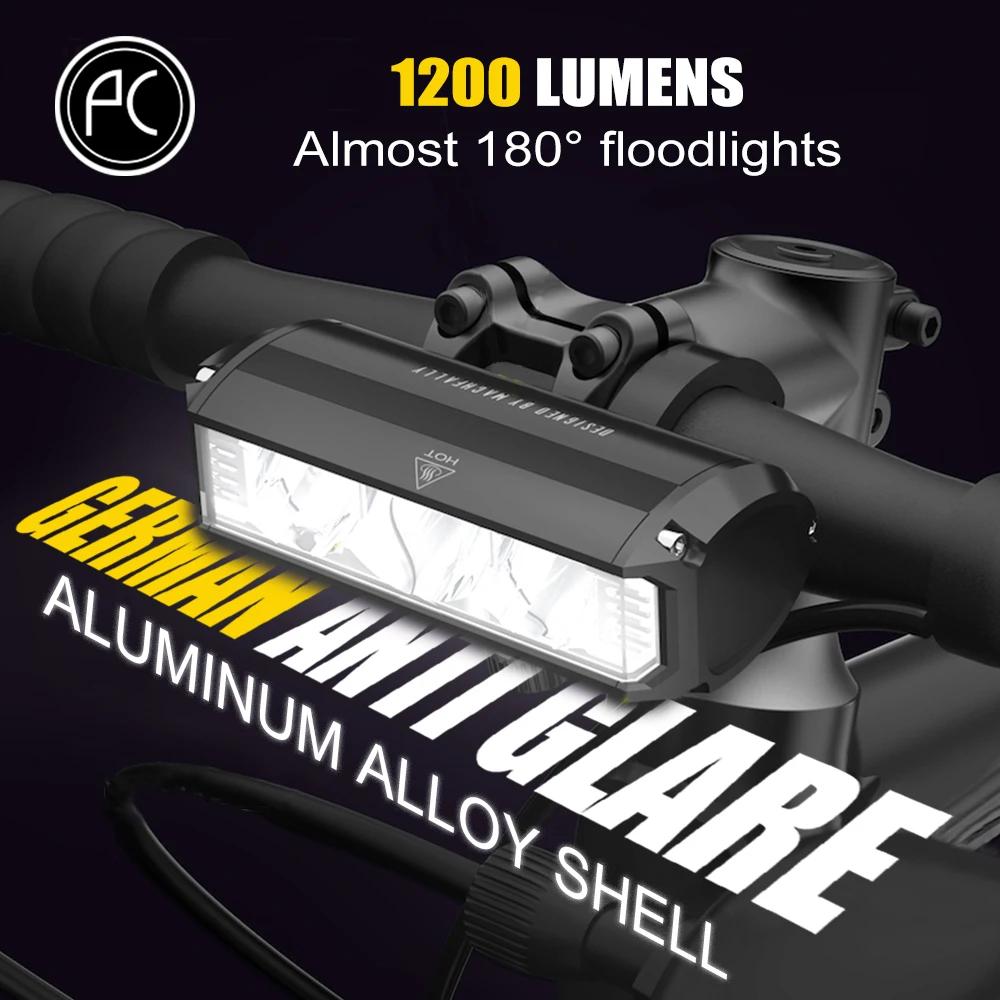 Lampe de vélo PCycling, éclairage avant 2600 lumens, lampe de vélo 8000 mAh, lampe torche étanche, c