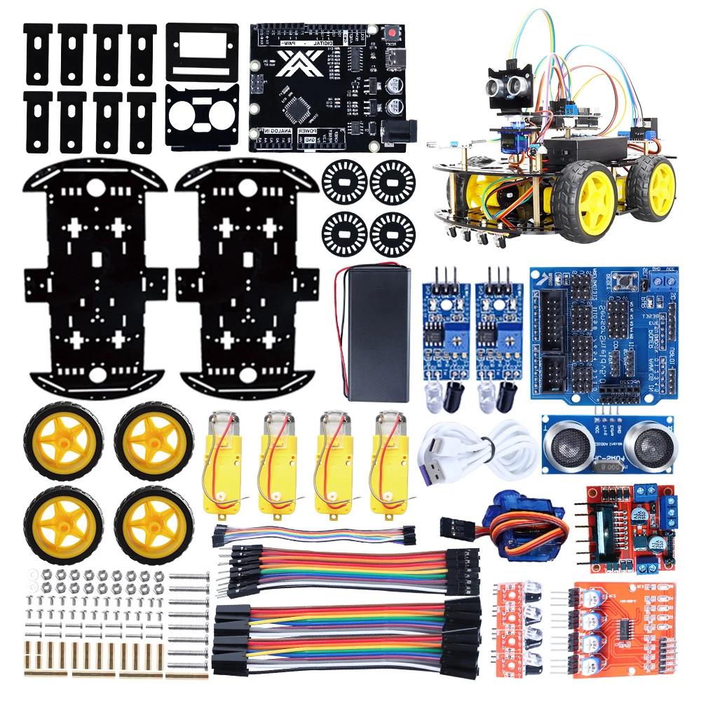 Nouveau Kit de codage de voiture Robot intelligent pour la programmation Arduino, Kit d'automatisati