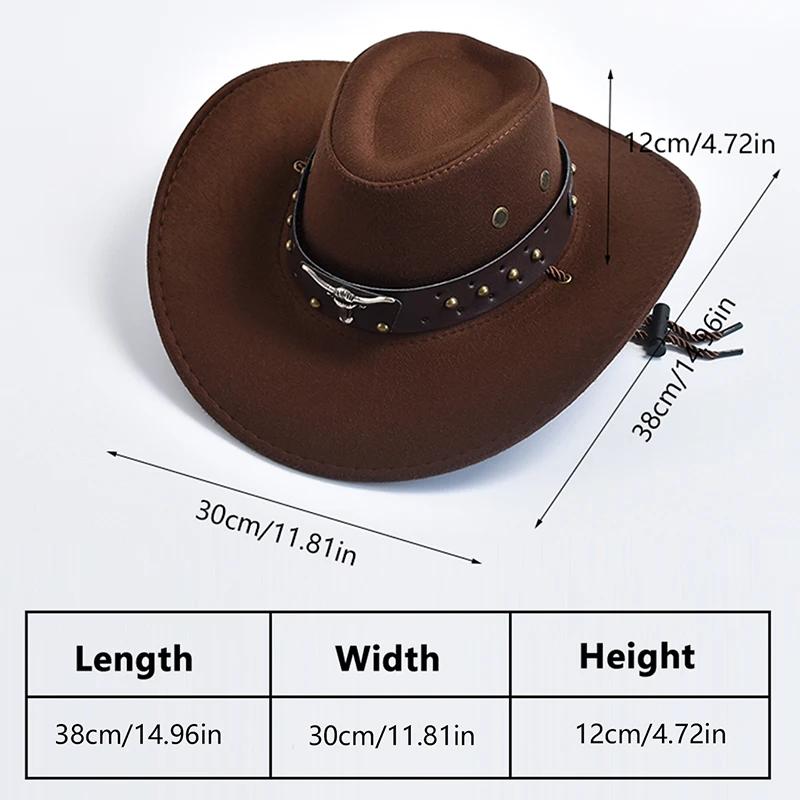Chapeaux de Cowboy Western en Daim Artificiel, Chapeau de Cowgirl Vintage, Grand Bord, Gentleman Jaz