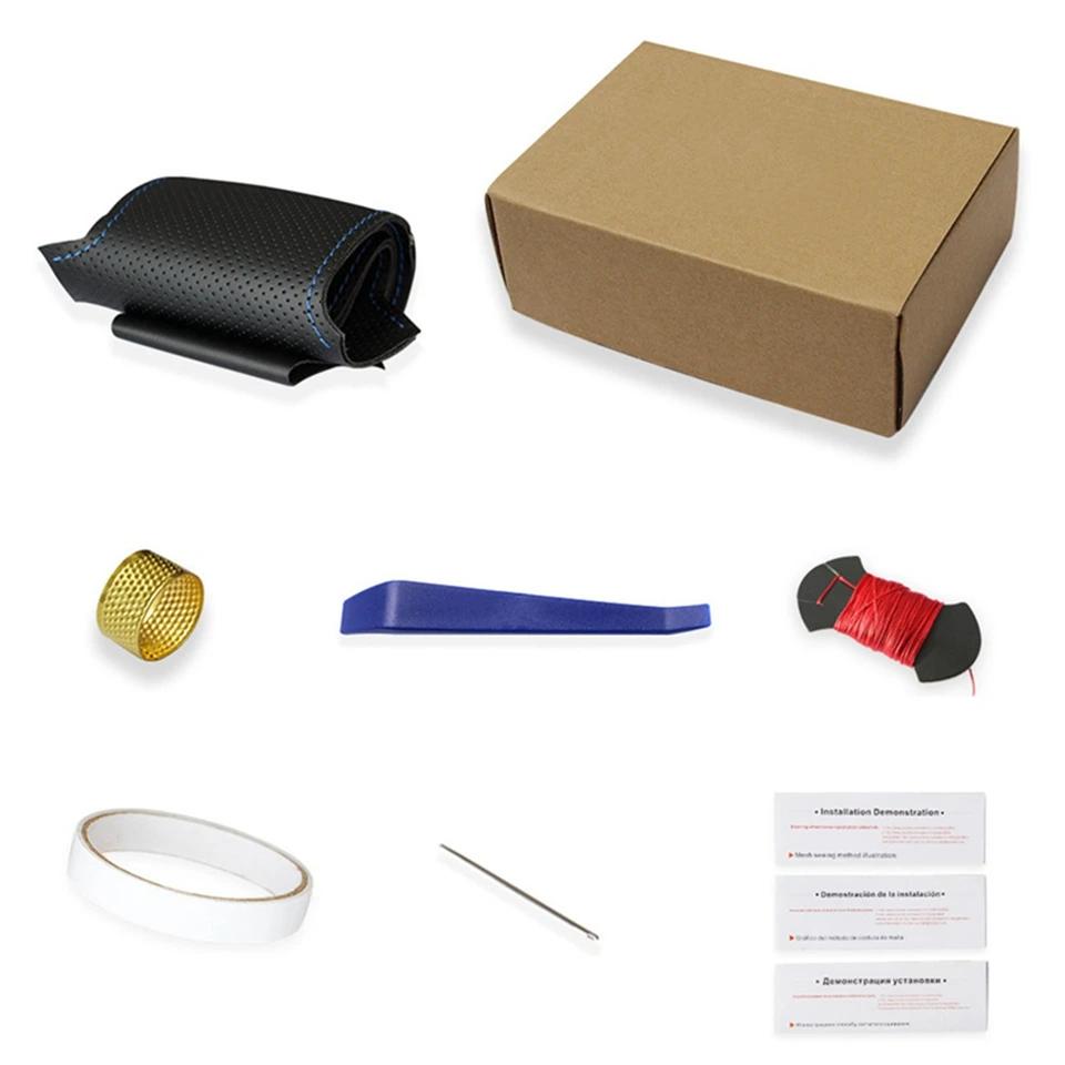 Couverture de volant de voiture en cuir artificiel tressé, pour Toyota RAV4 2013 – 2019 Corolla 2014