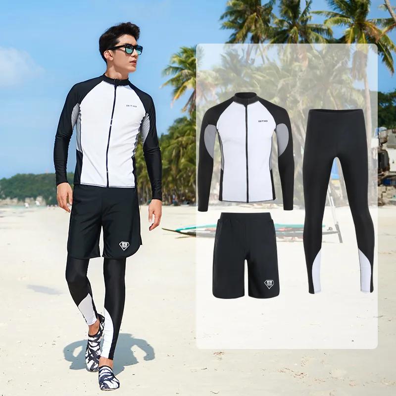 Maillot de bain 3-5 pièces pour hommes et femmes, protection contre les éruptions cutanées, avec sho