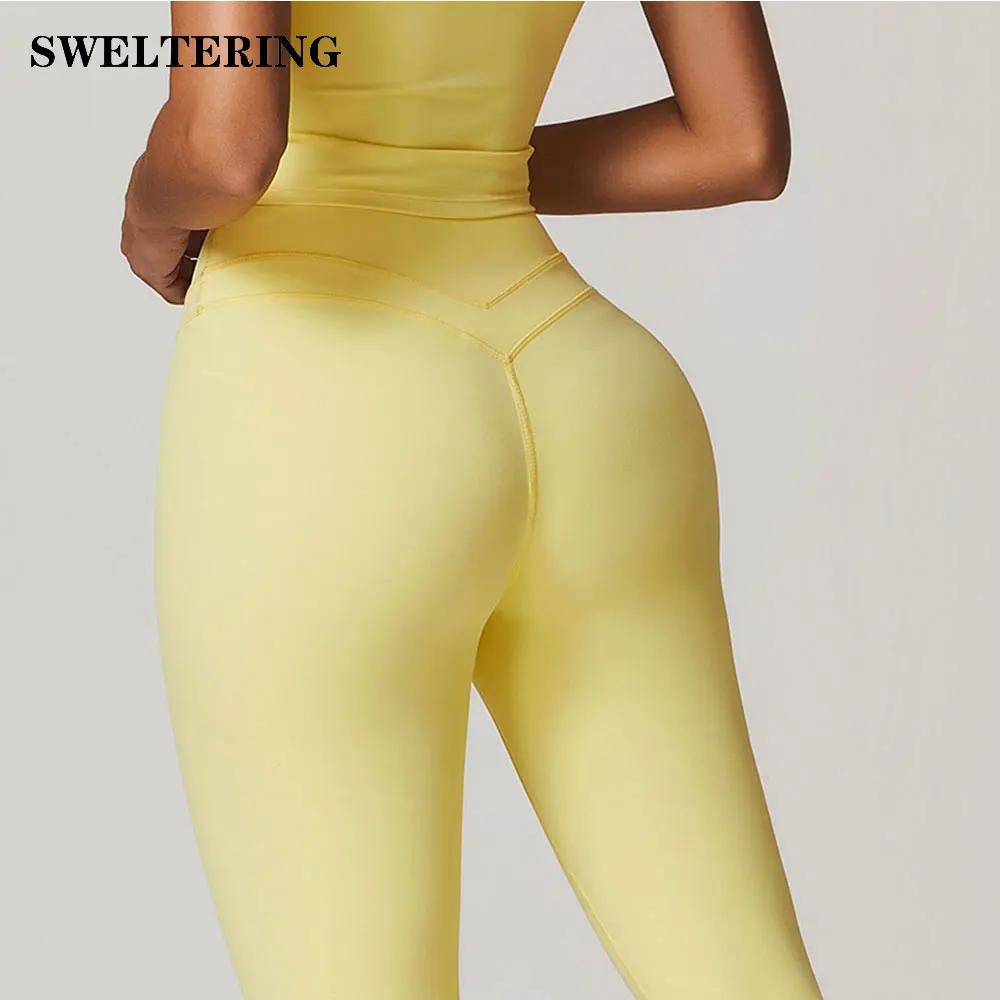 Leggings de yoga SWELTERING pour femme - Taille haute effet push-up fessier fitness gym entraînement