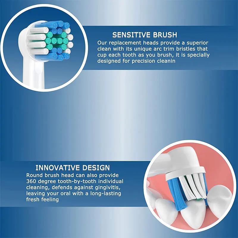 Tête de brosse à dents Compatible avec la brosse à dents électrique Oral b Braun, têtes de brosse de