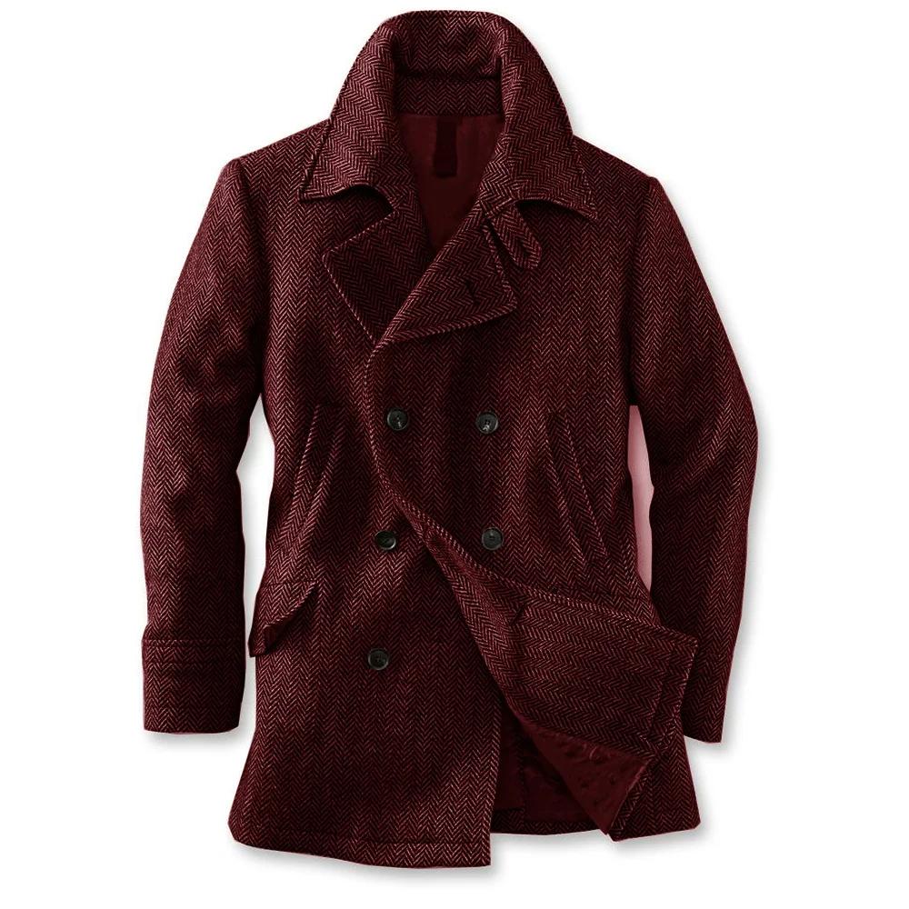 Veste de costume pour hommes, simple boutonnage, chevrons, poches Design de mode décontractées, tail