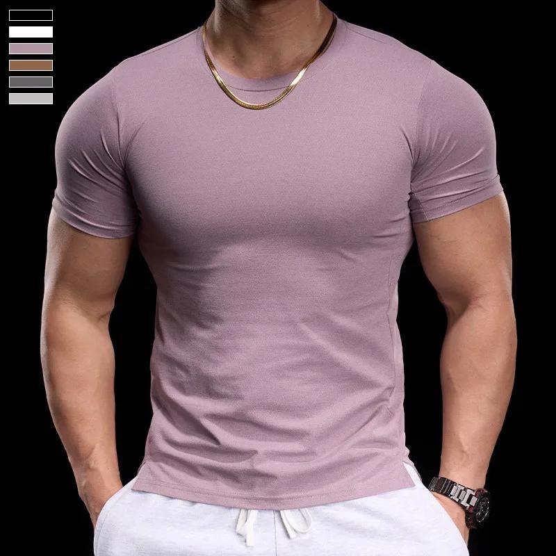 Vêtements d'entraînement de Fitness pour hommes, T-shirt de sport serré à manches courtes, respirant