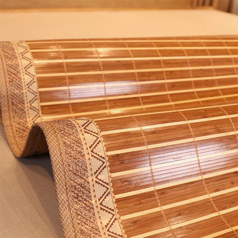 Matelas de couchage en bambou et soie glacée pour étudiant, pliable, double face, pour dormir nu, po