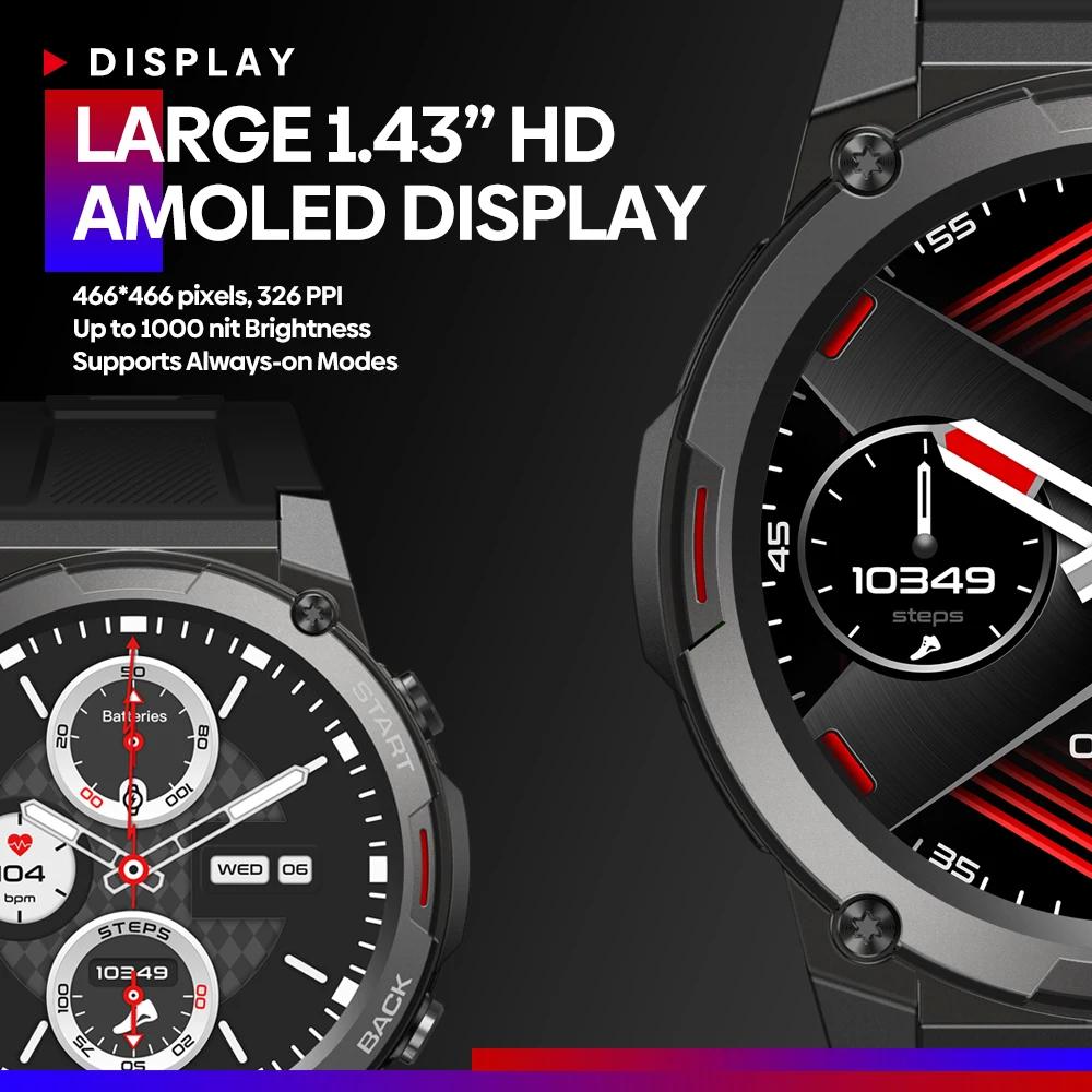 Zeblaze – montre connectée Vibe 7 Pro, écran AMOLED de 2023 pouces, résistance de niveau militaire,