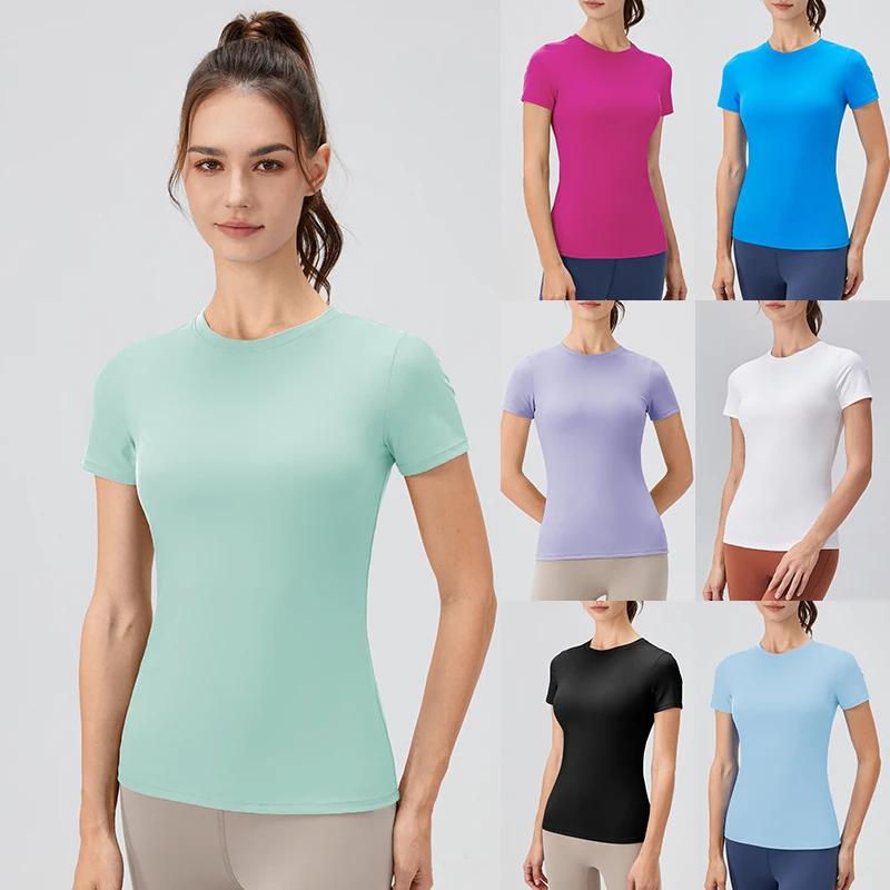 2024 femmes chemise de sport serré dessus de Yoga séchage rapide haut de sport en plein air à manche