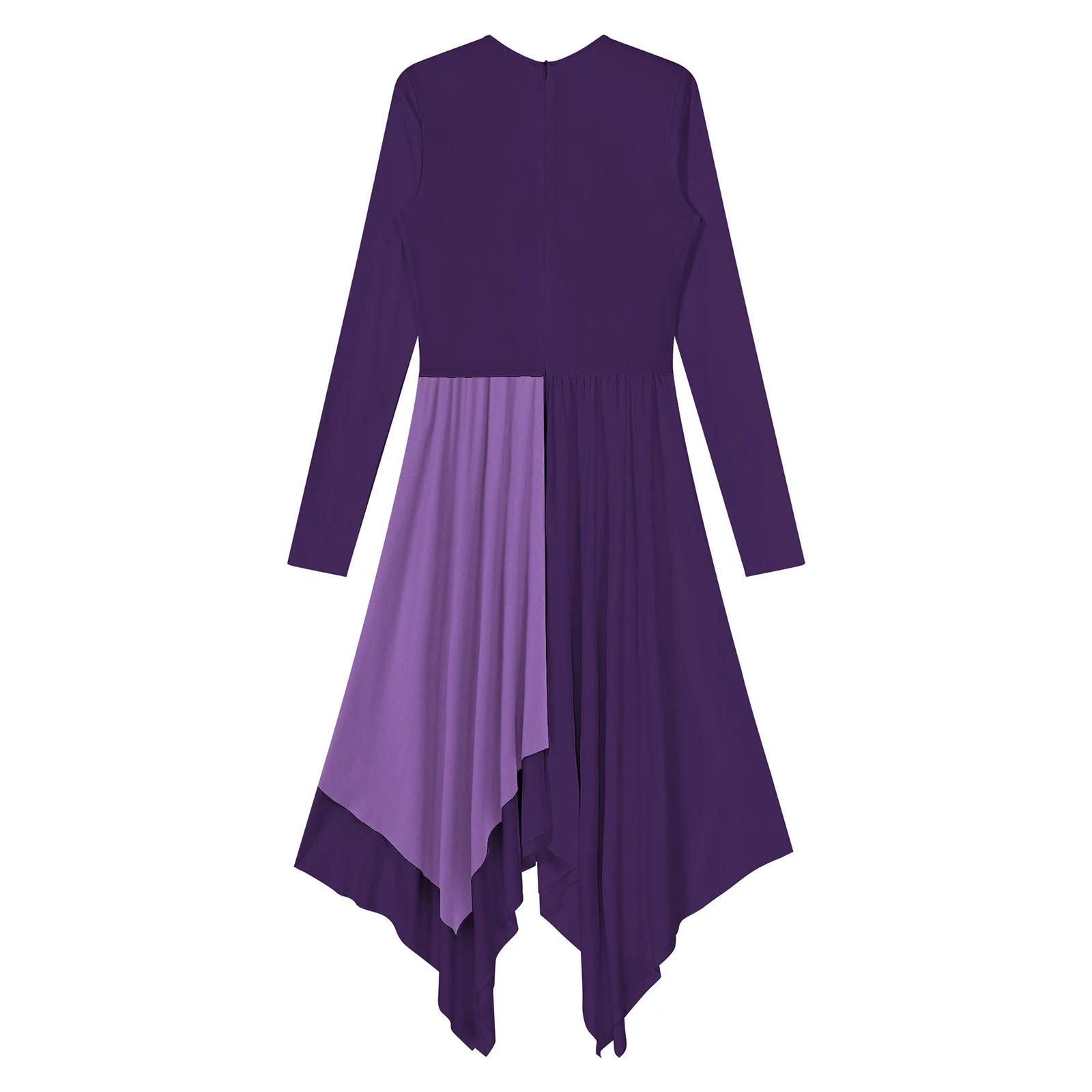 Robe de danse lyrique moderne à manches longues pour femmes, vêtements de danse pour salle de bal, c