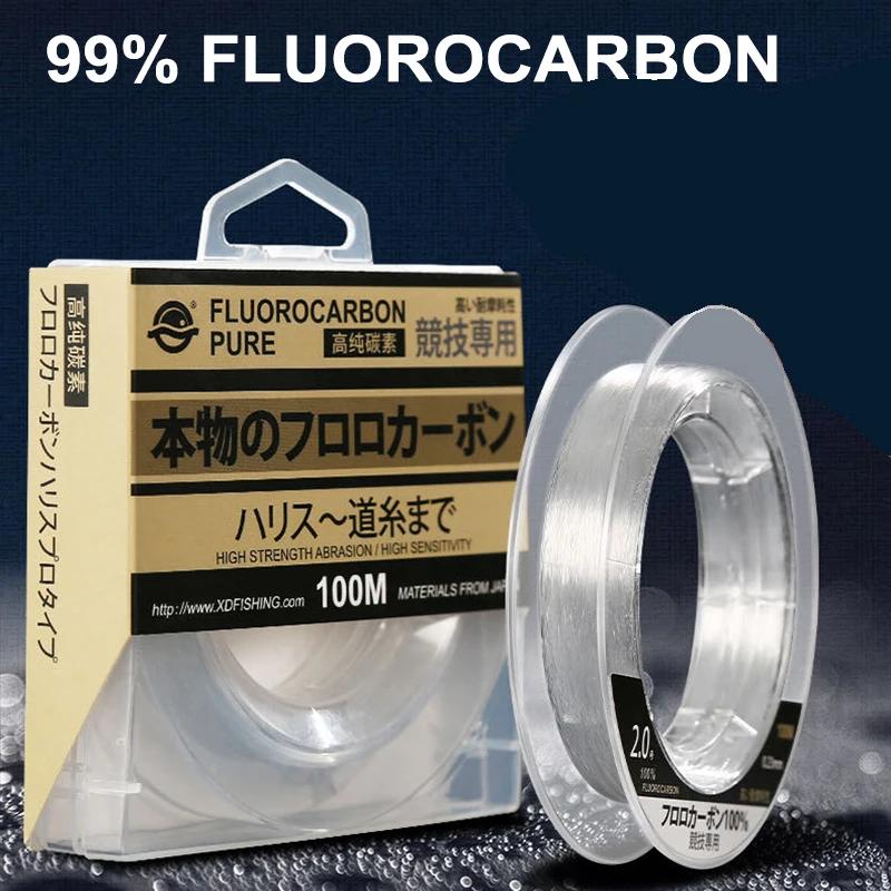 Ligne de pêche en fluorocarbone de 99% M, Monofilament de 1 à 25kg, en Fiber de carbone importée du