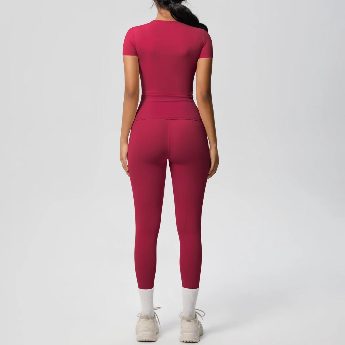 Femmes 2 pièces Patchwork Sport Yoga costume Gym Sport culture hauts Sexy moulante haut tubulaire en