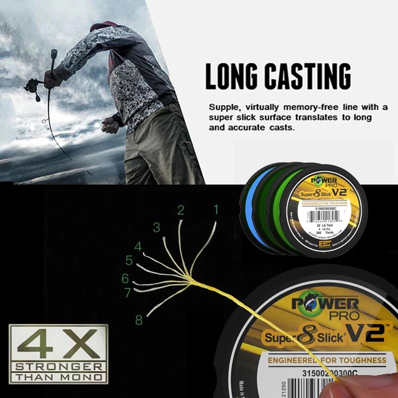 Ligne de pêche POWER PRO SSV2 275M 8 brins Spectra USA - Tresse originale pêche sportive