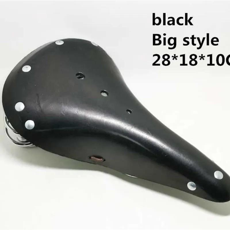 Selle de vélo de route en cuir de vache, Design rétro traditionnel à rivets, siège classique Vintage