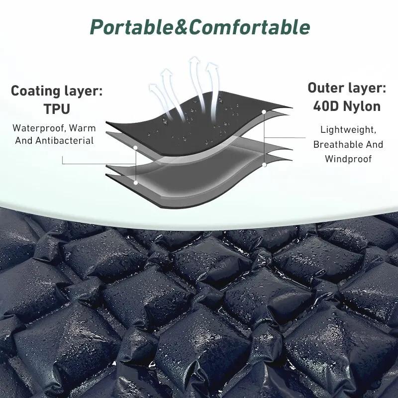 WESTTUNE – matelas de couchage gonflable ultraléger, coussin d'air Portable pour l'extérieur, tapis