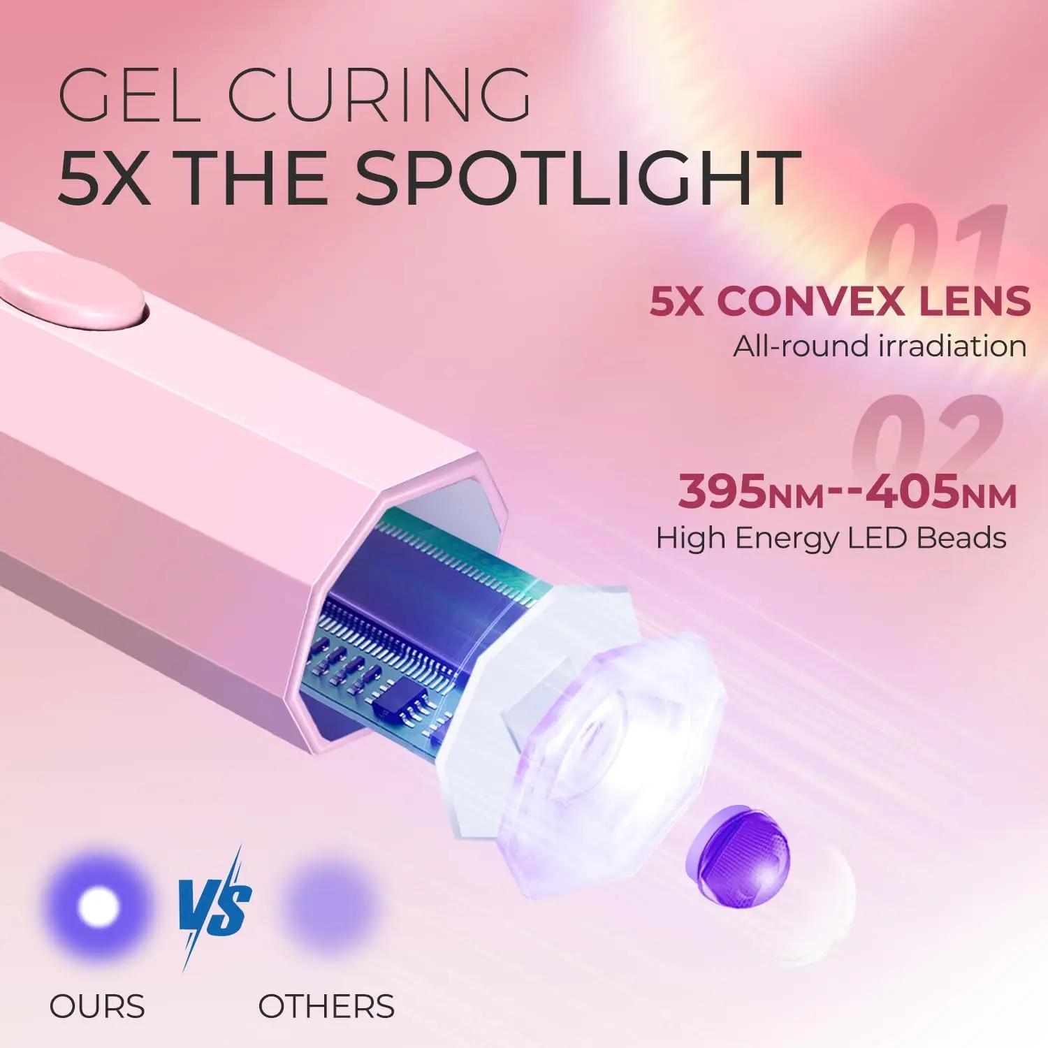 Ensemble de lampes à ongles UV/LED sans fil, lumière portative avec support, affichage LCD, sèche-on