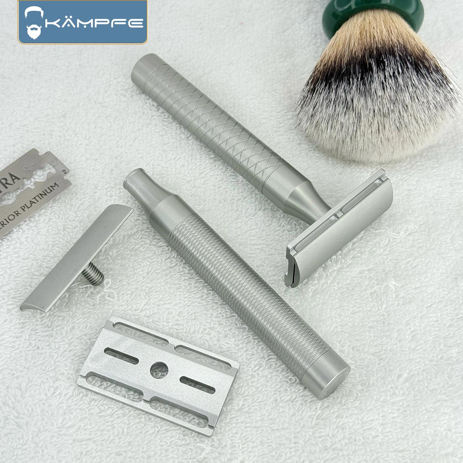 Rasoir de sécurité double face KAMPFE Vintage, usinage CNC en aluminium 7075, pour rasage humide, ca