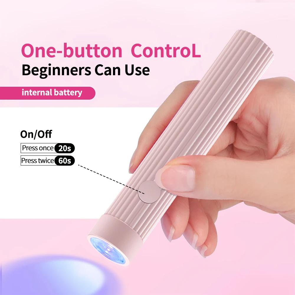 YIKOOLIN 1 Pc stylo forme Portable UV/LED lampe à ongles pour vernis Gel et presse sur ongles sans f