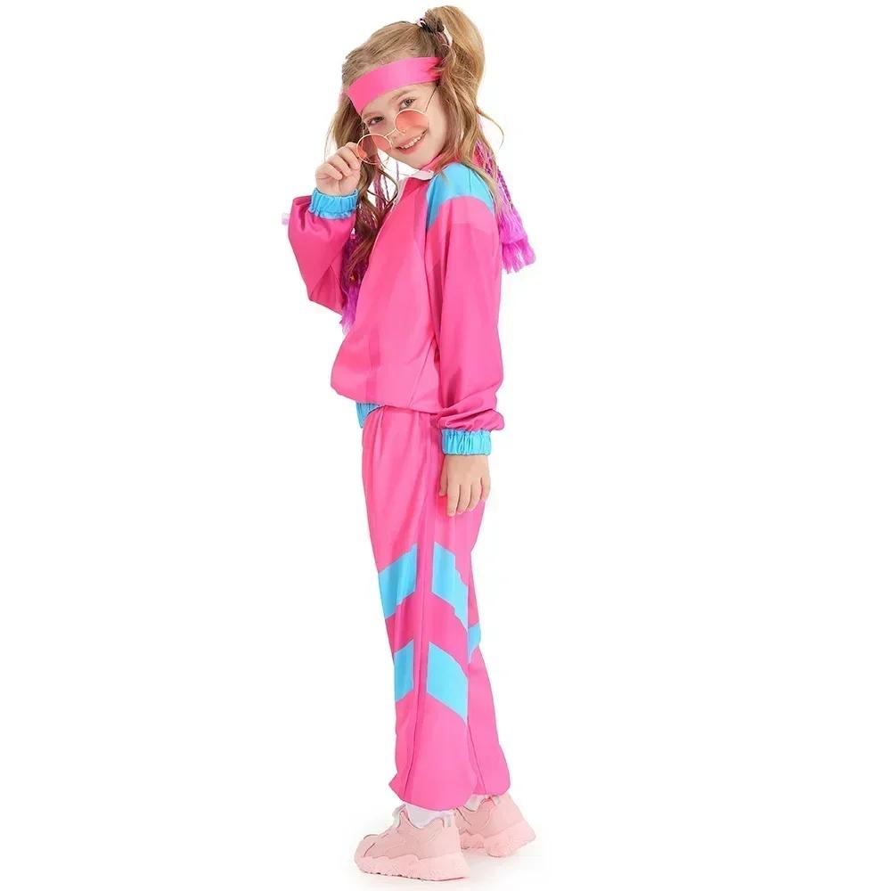 Ensemble de survêtement années 80, costume hip-hop, haut et pantalon, tenue rétro disco, vêtements d