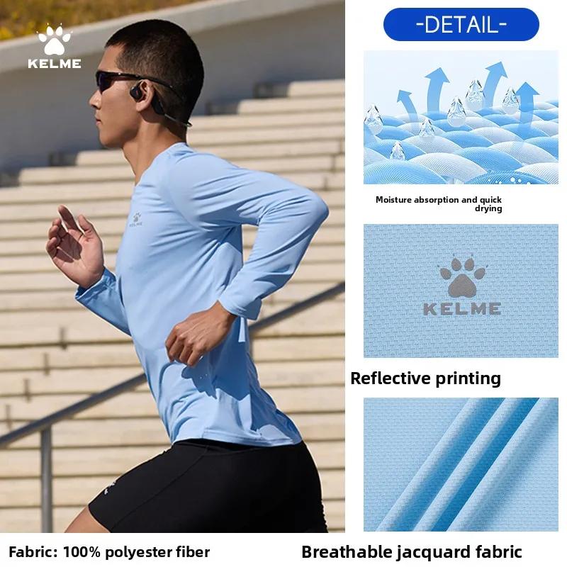 Kelme T-shirt de course à manches longues pour homme, séchage rapide, respirant, pour l'automne, le