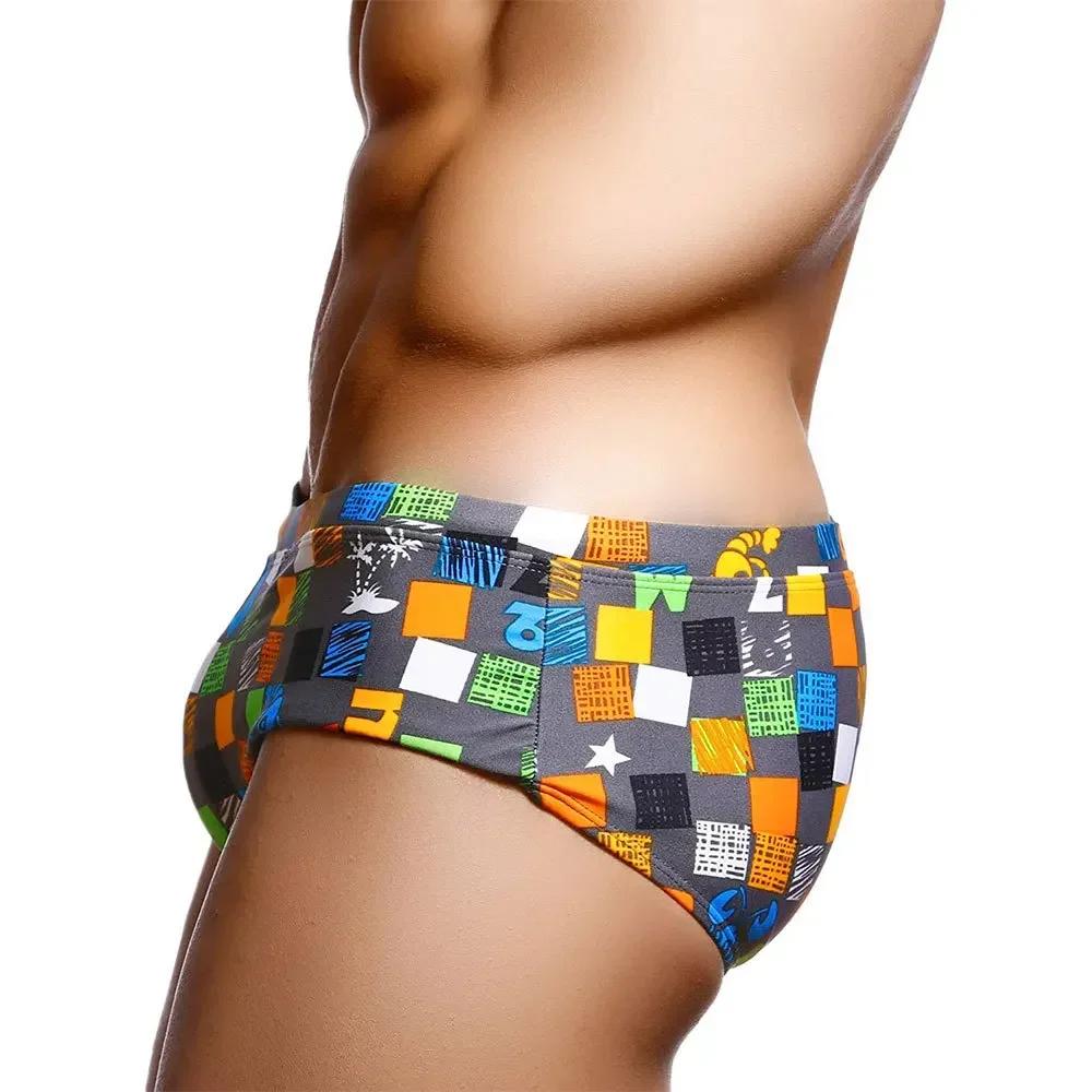 Sexy été hommes maillots de bain maillots de bain carré Graffiti Surf maillot de bain Boxer slips Bi