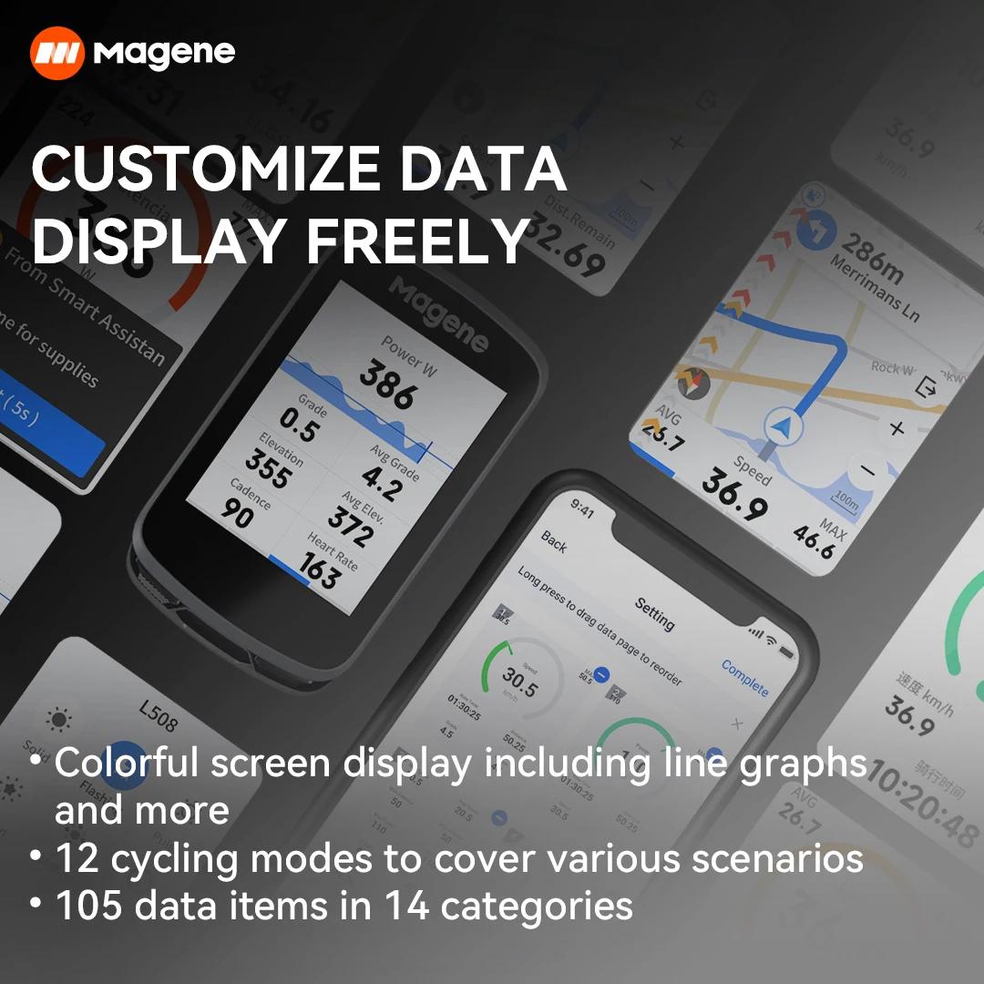 Magene-Ordinateur de vélo GPS Snowboard, navigation WiFi, compteur de vitesse, écran tactile, VTT, r