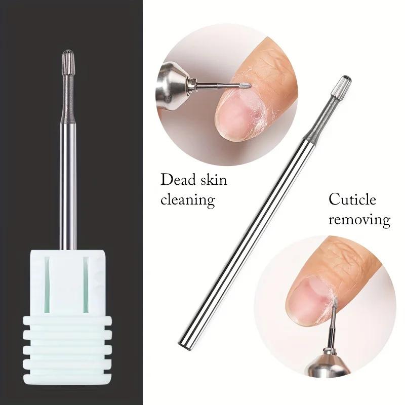Forets à ongles de sécurité en carbure de tungstène, dissolvant de cuticules 3/32 "pour lime à ongle