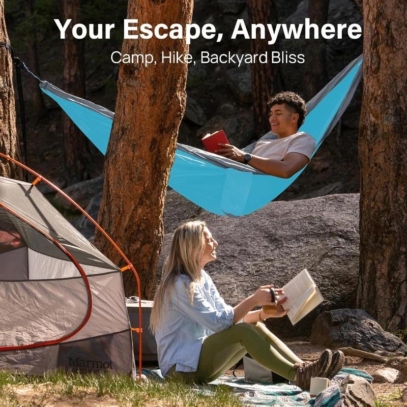 Hamac de Camping, hamacs portables avec sangles d'arbre, sac de transport attaché, parfait pour l'ex