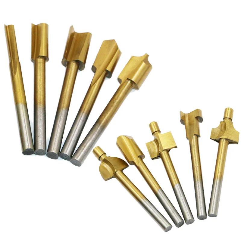 Mèches de routeur HSS, coupe-bois, fraisage adapté au jeu d'outils rotatifs Dremel, tige de 1/8 "3mm