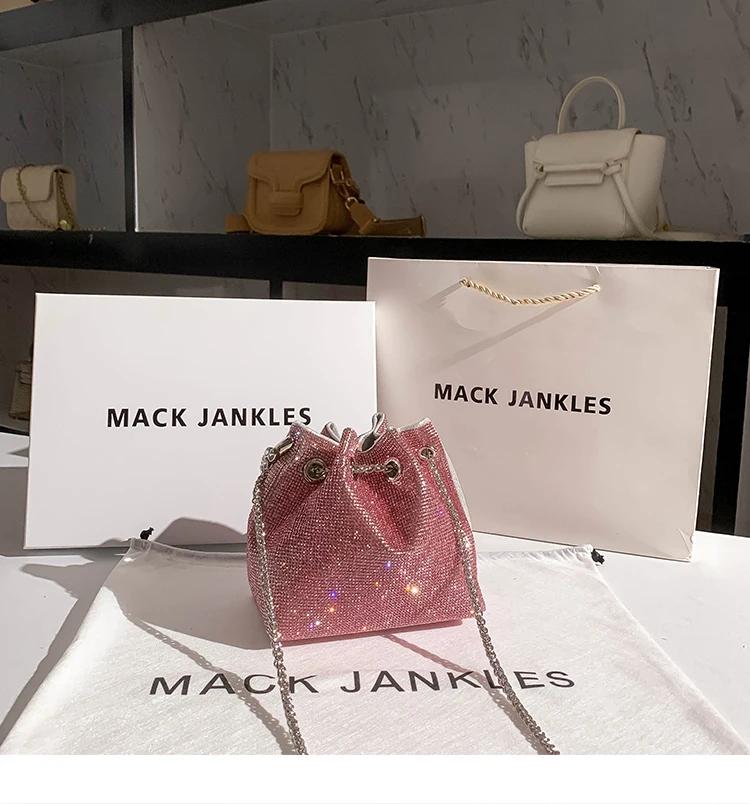Sac seau de luxe en cristal brillant strass diamant sac de soirée sac à main pour femme pochette de