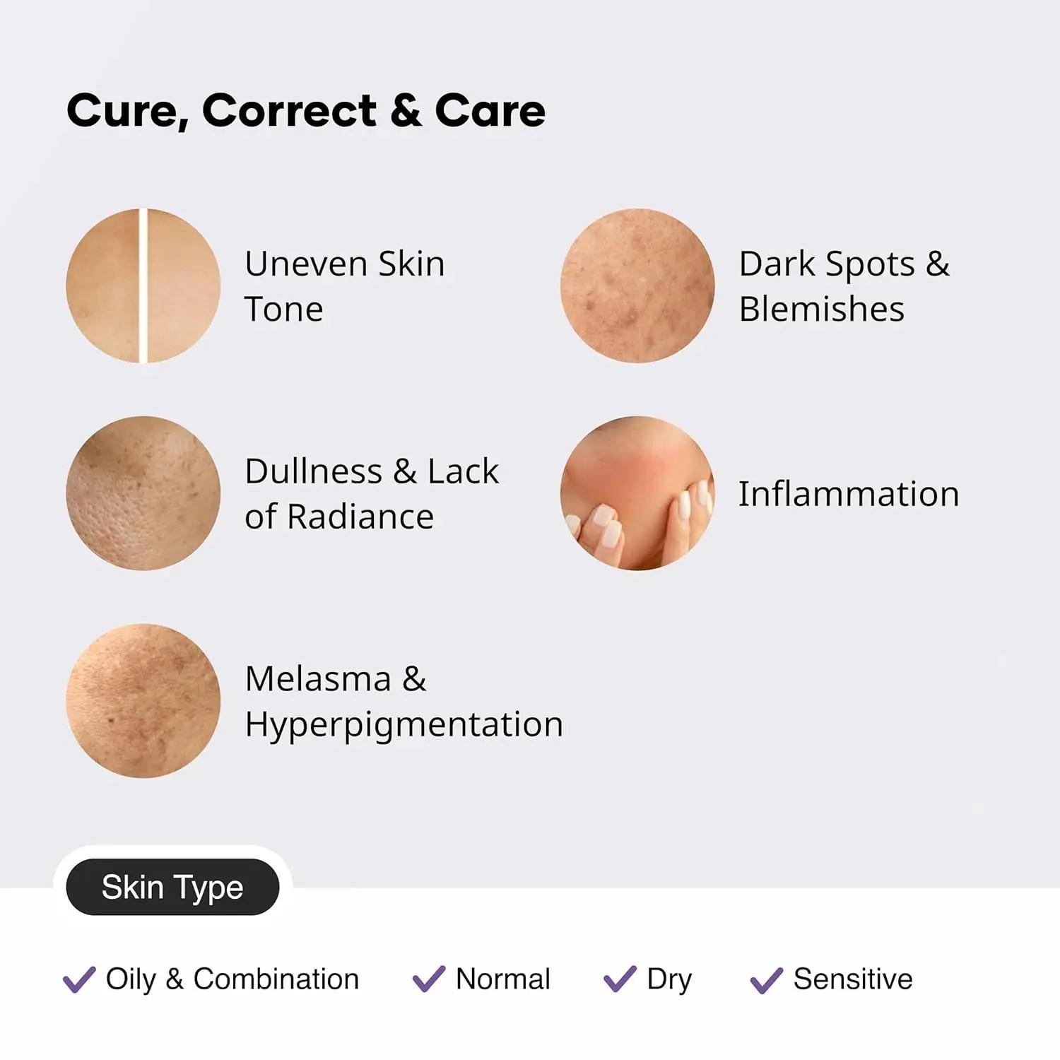 2 pièces Sérum éclaircissant Alpha Arbutin Acide Kojique Booster d'éclat Huile de Castor et Curcuma