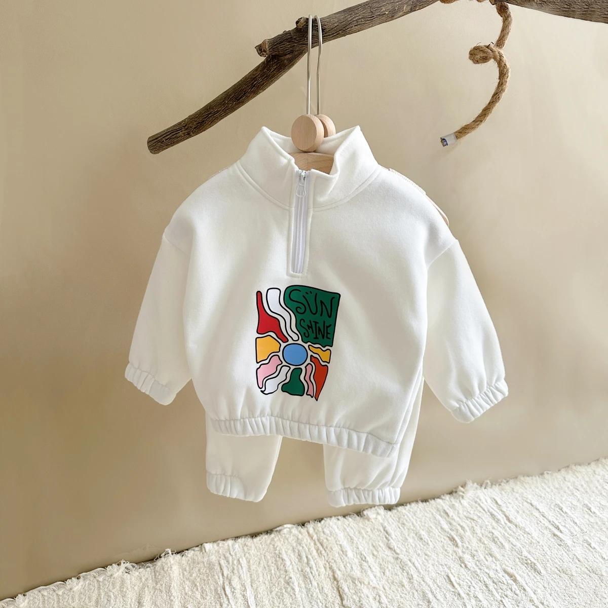 Ensemble de vêtements pour bébé garçon, veste et pantalon, survêtement épais et chaud, tenue pour en