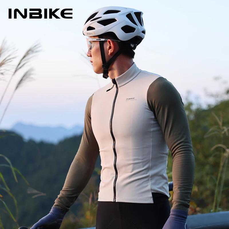 Maillot de cyclisme INBIKE pour homme, coupe ajustée, hiver, manches longues, polaire thermique, fer