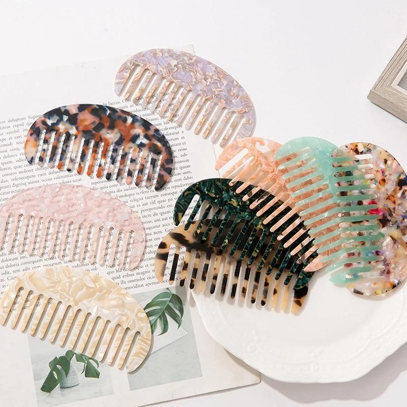 Peignes à cheveux en acétate, brosse de Massage antistatique, outil de coiffure coloré pour Salon de