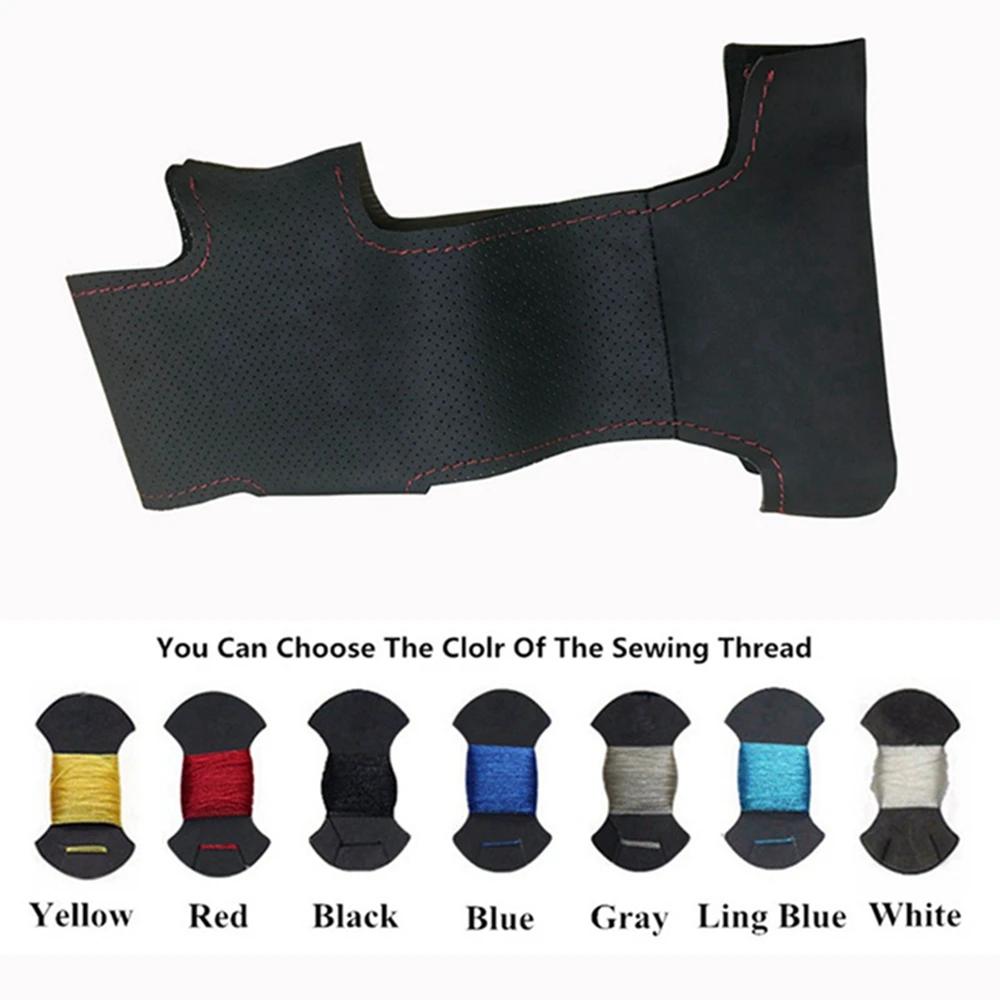 Juste de Volant de Voiture Cousue à la Main en Cuir Artificiel Noir, pour Renault Megane 2 2003-2008