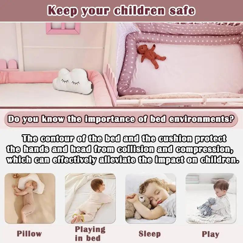  Coussin d'oreiller de lit pare-chocs pour bébé de 2M de Long, pour protection de berceau de bé