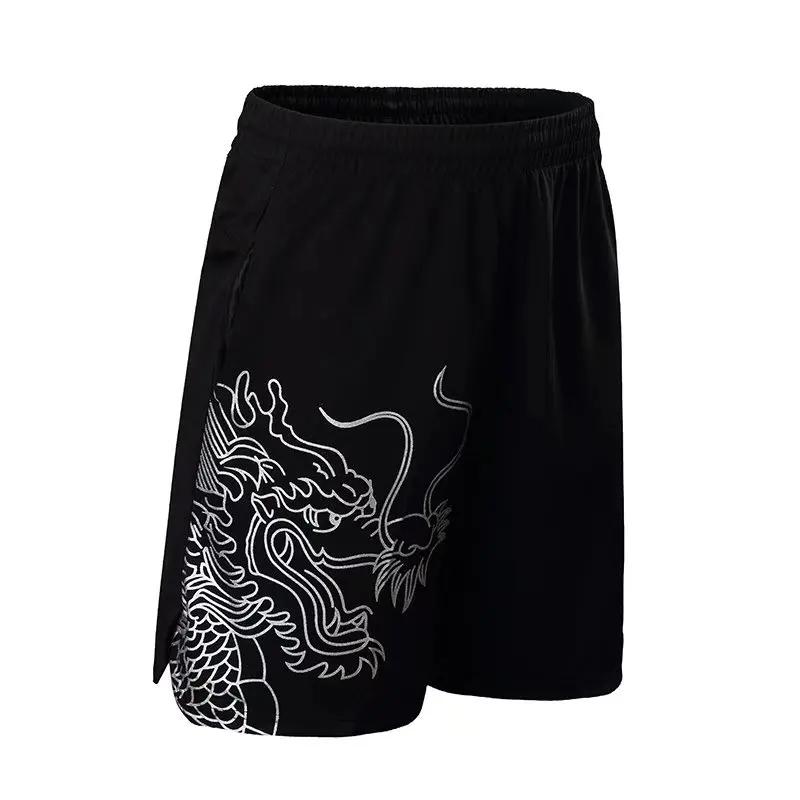 Short de tennis de table imprimé dragon, séchage rapide, grande taille, hommes, femmes, enfants, bad