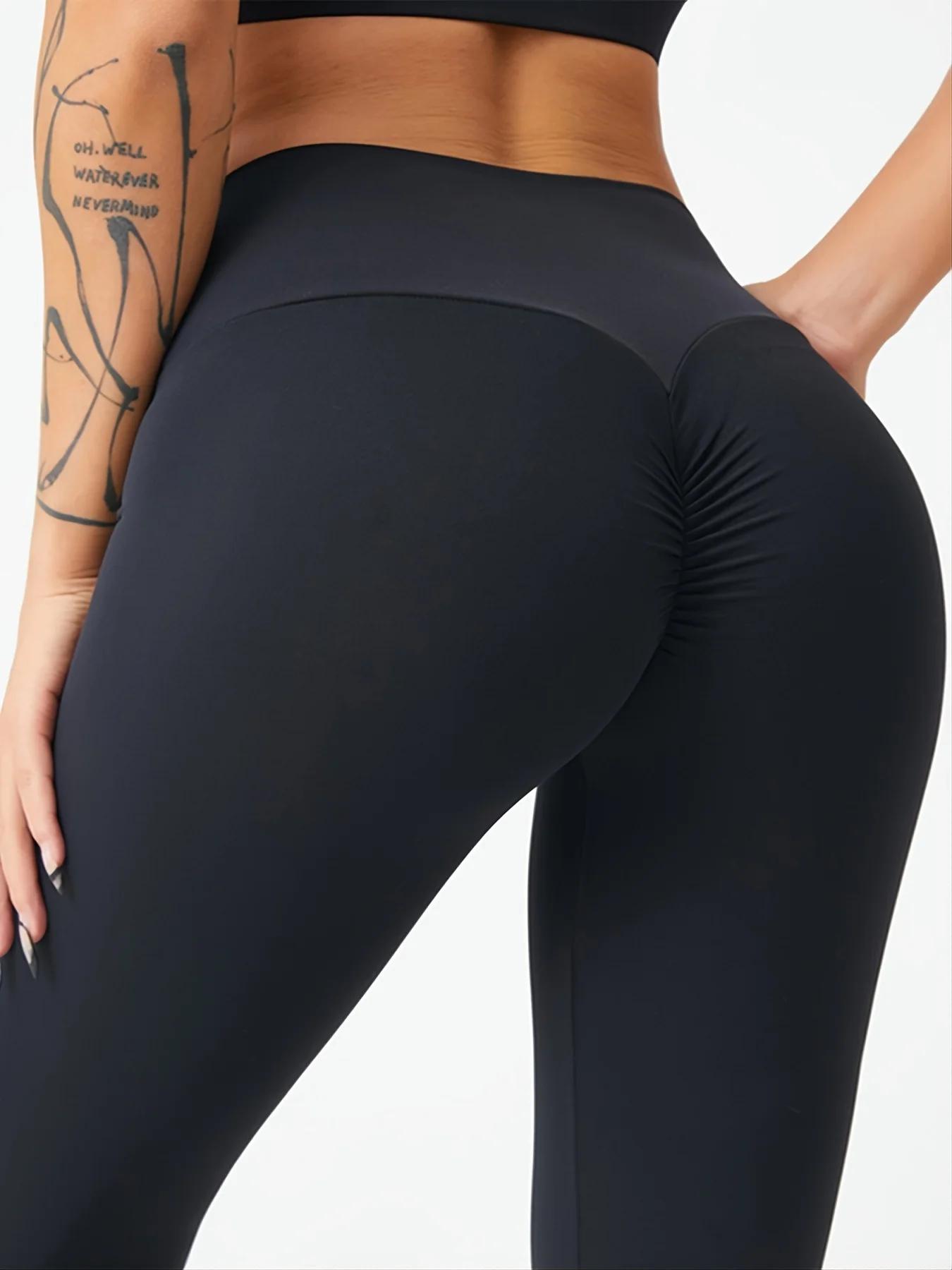 Pantalon de yoga femme taille haute - Micro-compression pour ventre et hanches, idéal running et fitness