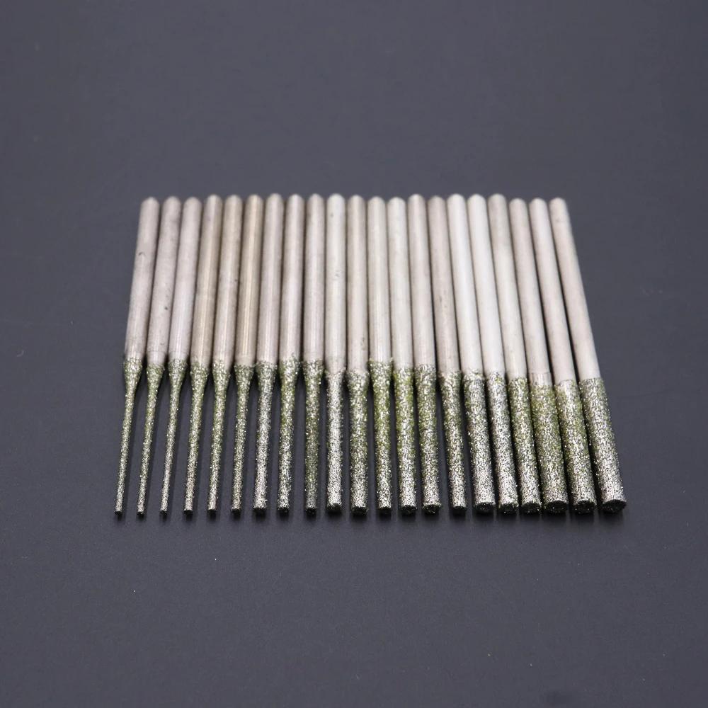 100 pièces ultralong diamant meulage bits tige 2.3mm trou de forage forets petites forets 0.8mm-2.5m