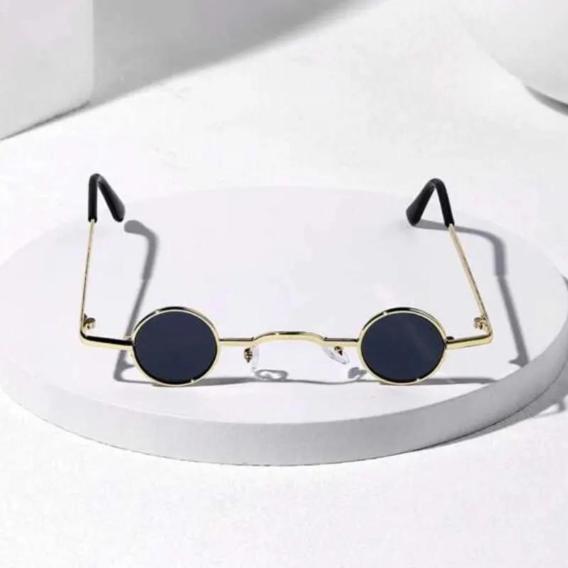 Lunettes de soleil vintage rock punk pour hommes, petites lunettes de soleil rondes classiques pour