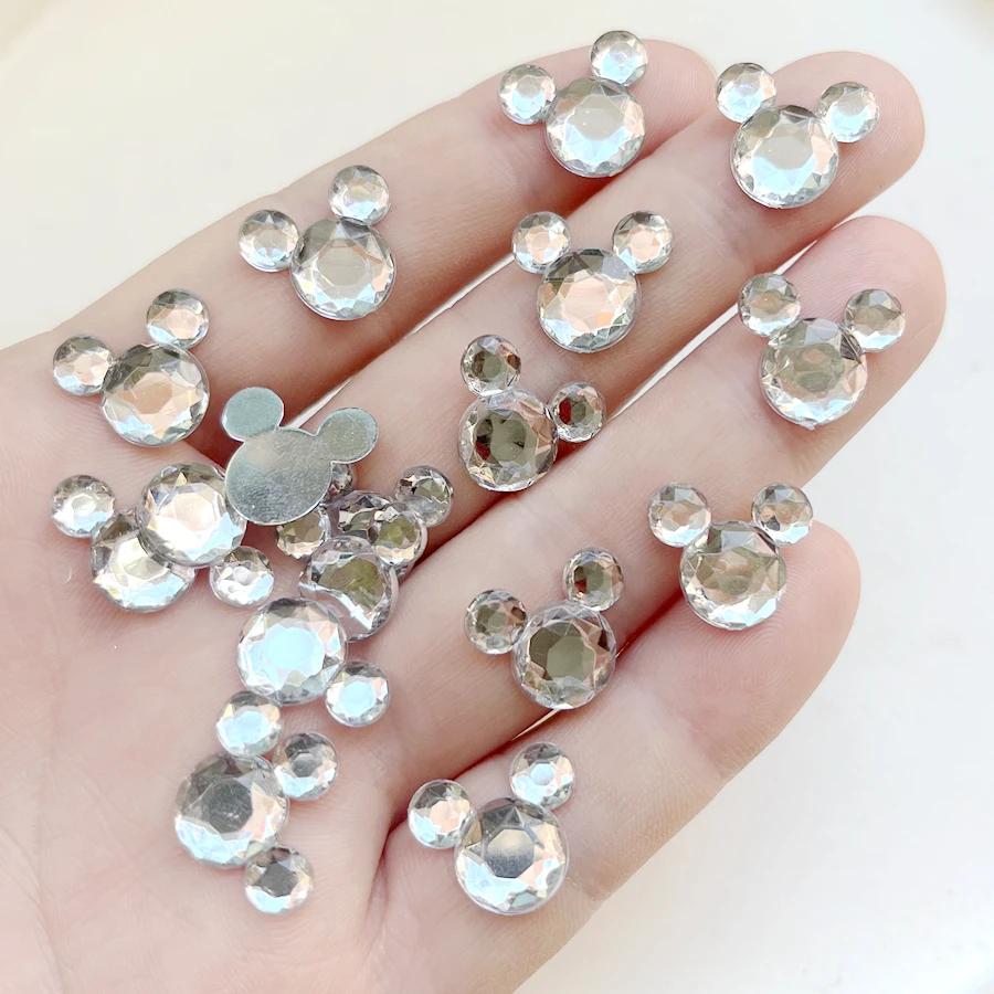 Strass en cristal en forme d'animal blanc, 30 pièces/lot, bijoux à faire soi-même, décoration à dos