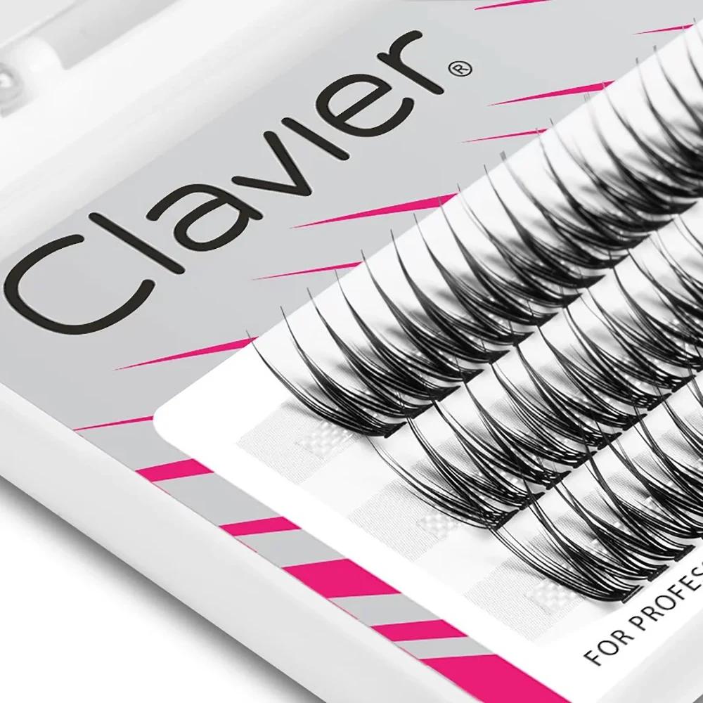 Clavier naturel grappe de cils BeVshape queue de poisson forme B Curling cils 10D soie doux cils out