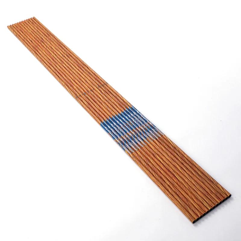 Tige de flèche en carbone avec patient en bois, ID 6,2mm, 350mm, 400mm, 450mm, 500mm, 550mm, 600mm,