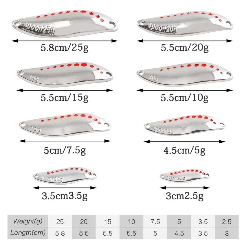 1 pièces métal Spinner cuillère leurres de pêche 2.5g-30g or argent appât artificiel avec plume trip