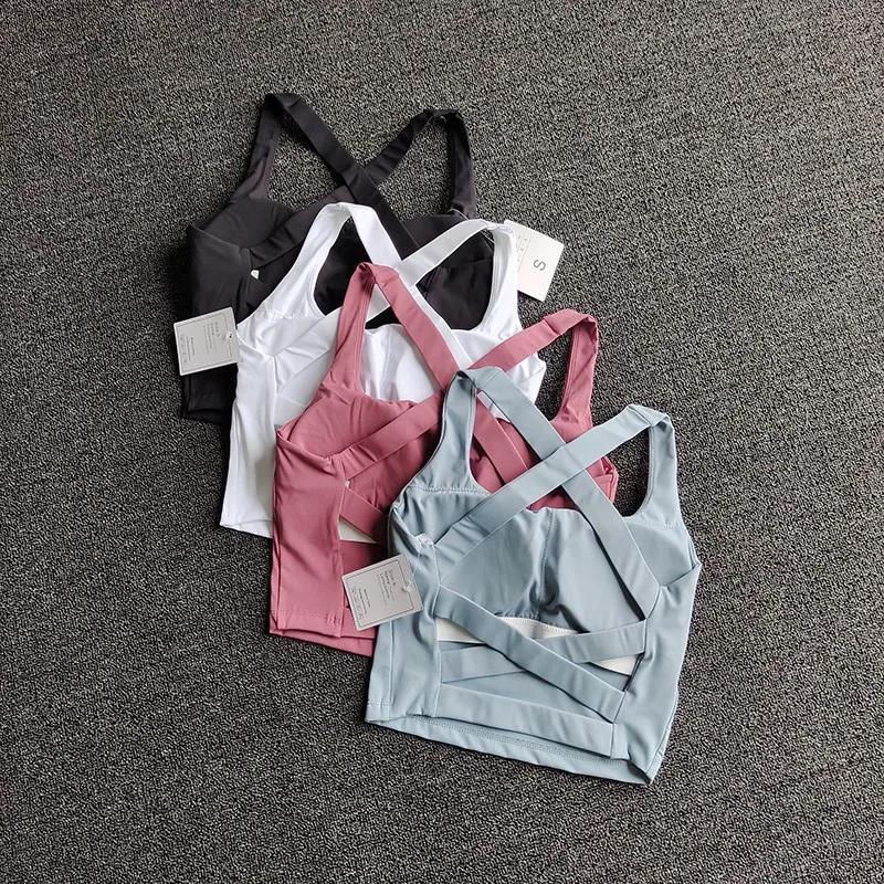 Femmes sangle croisée soutien-gorge de Sport sans couture haute Lmpact soutien-gorge de Sport Sexy Y