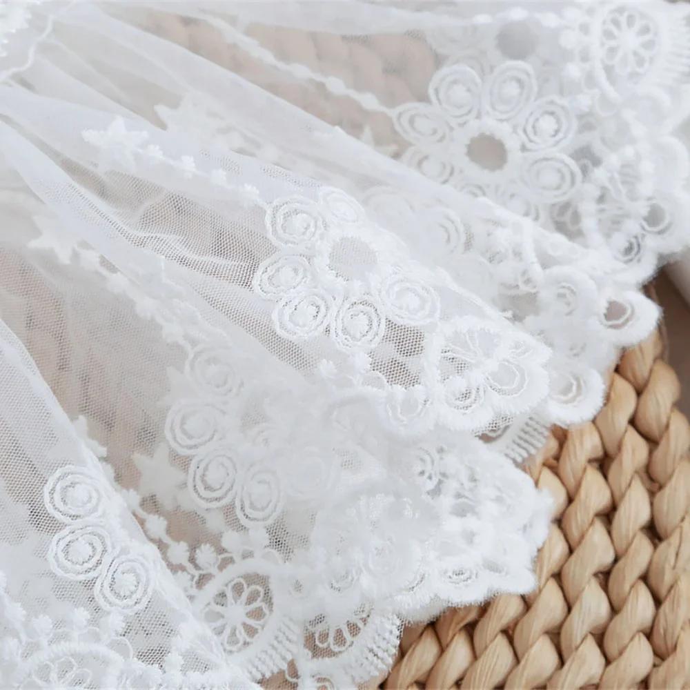 1 Paire de Faux Manchettes Amovibles en Dentelle Florale et Maille, à Double Couche, Plissées et Fro