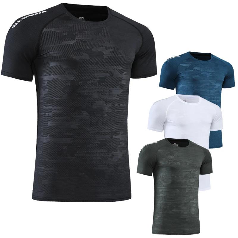 T-shirt de Sport à manches courtes pour homme, séchage rapide, respirant, pour entraînement, course