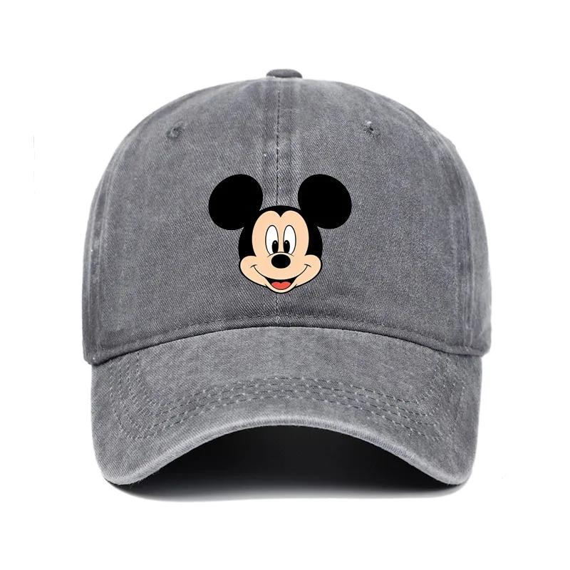 Casquette de baseball unisexe vintage délavée avec imprimé Mickey et Minnie pour hommes et femmes, c