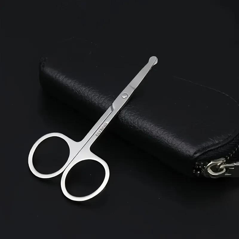 Ciseaux de coupe à tête ronde de précision-coupe de toilettage des poils du nez, outils de coupe de