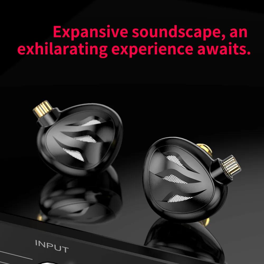 TRN Rosefinch Écouteurs intra-auriculaires avec transducteur planaire plat de 12 mm, en métal, pour